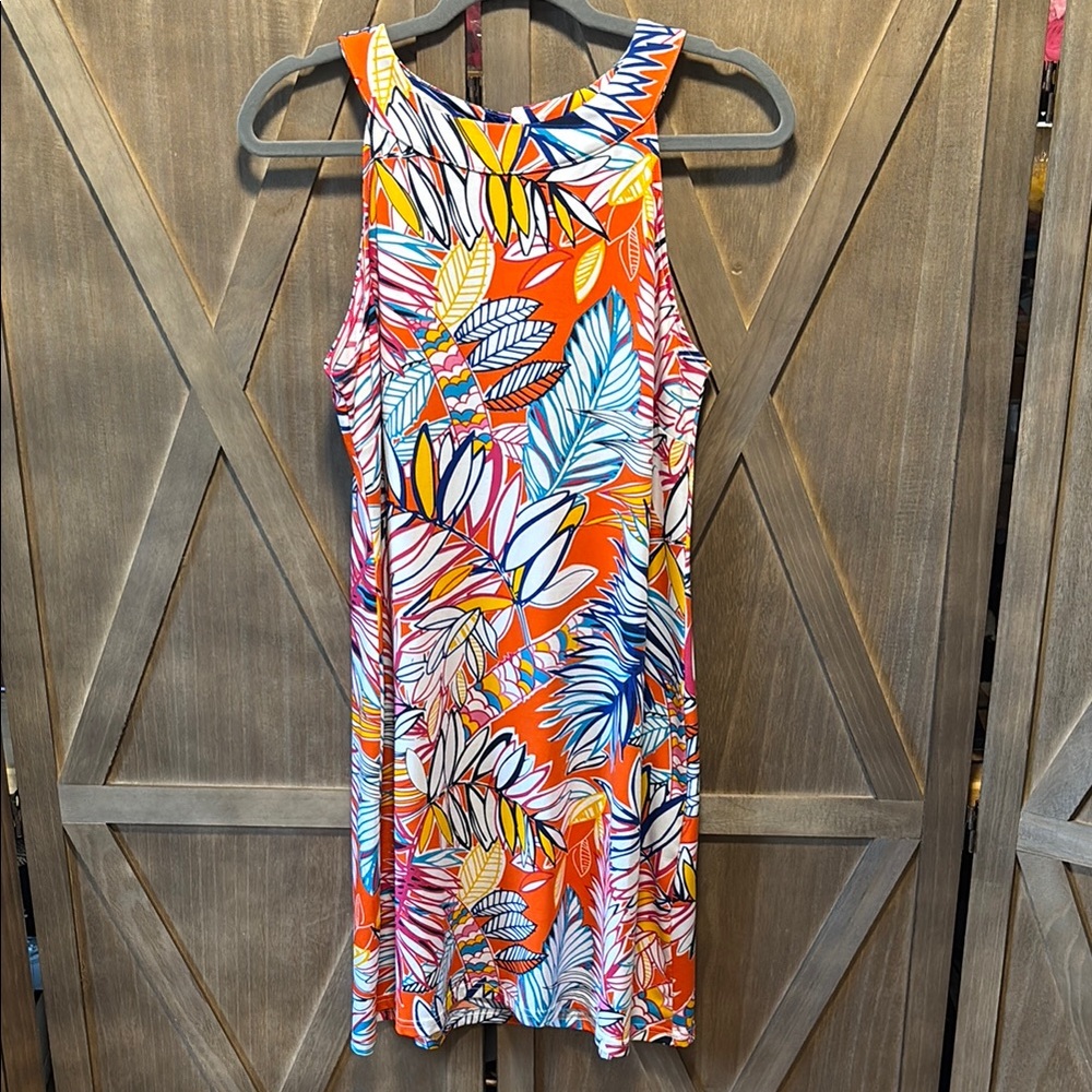 Buckhead Betties Vibrant Multicolor Tropical Sleeveless Summer Dress 🌴 Large